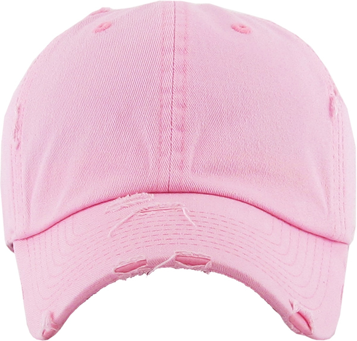 Pink Distressed Vintage Baseball Cap Front View